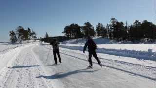 Tour Ice Skating National Park Porosalmi Finland [upl. by Lodmilla]