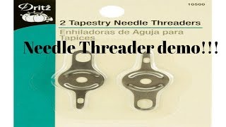 Cross StitchFlosstube 307 Needle threader demo [upl. by Aicilet502]