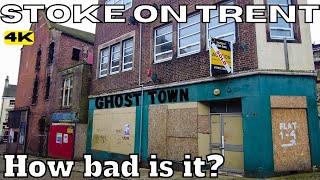 STOKE ON TRENT  How Bad is it HANLEY LONGTON BURSLEM TUNSTALL Ghost Towns ENGLAND UNITED KINDOM 4k [upl. by Maryly]