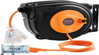 VEVOR Retractable Extension Cord Reel 30 FT Heavy Duty 16AWG3C SJTOW Power Review [upl. by Nalro]