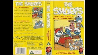 Original VHS Opening The Smurfs  Papas Worrywarts  Lazys Slumber Party UK Retail Tape [upl. by Spielman]