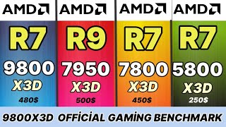 9800X3D VS 7800X3D VS İNTEL ULTRA 285K VS 5800X3D VS 9950X VS İ9 14900K VS 7950X GAMİNG BENCHMARK [upl. by Ettessil]