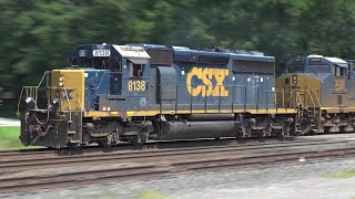 SD402 Hits The Horn CSXT Engine  68 CP Train w UP DPU Meets CP Train SD70AC Leads Stack Train [upl. by Enehpets650]