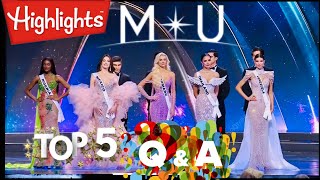 WATCH FINAL TOP 5 QampA PORTION MISS UNIVERSE 2024 FINALS [upl. by Gregorio]