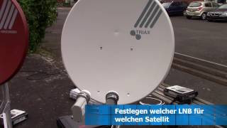 Ausrichten auf Astra 192°E und Eutelsat Hotbird 13°E mit einem Parabolspiegel und 2 separaten LNB [upl. by Sidwell]