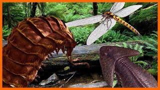 O período CARBONÍFERO insetos GIGANTES Amniota Meganeura Arthropleura e “Labirintodontes” [upl. by Marthe]