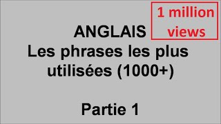 Débutants cours danglais 1000 phrases les plus utilisées  pt1 [upl. by Ominorej]