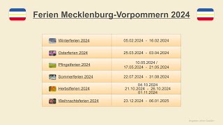 Ferien MecklenburgVorpommern 2024 [upl. by Nevek]