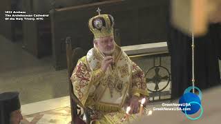 Divine Liturgy at The Archdiocesan Cathedral in NYC Officiated by HE Archbishop Elpidophoros [upl. by Claudette]