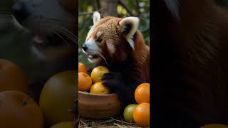 Adorable Red Panda Takes a Cozy Nap in a Fruit Bowl 🍏🍊RedPanda CuteAnimals AnimalLovers [upl. by Salomo]