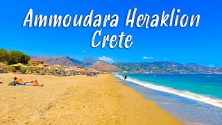 Crete Greece Ammoudara Heraklion walking tour in 4K Greece 2022 [upl. by Merari]