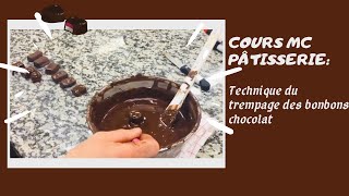 Cours MC Pâtisserie technique du trempage des bonbons chocolat [upl. by Levona]