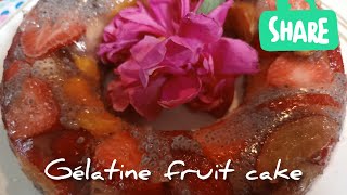 gelantine fruit cake jelly fruit cakehealthy recipeeasy dessertyummyfood food [upl. by Imef]