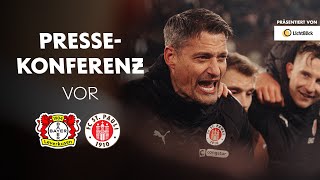 Die Pressekonferenz vor dem Spiel bei Bayer 04 Leverkusen  Präsentiert von LichtBlick [upl. by Alayne987]