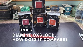 Diamine Oxblood How does it compare with Diamine Ancient Copper Writers Blood and Blood Orange [upl. by Yelena483]