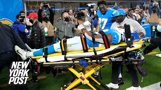 Chargers’ Donald Parham in stable condition after slamming head on turf  New York Post [upl. by Bortz559]