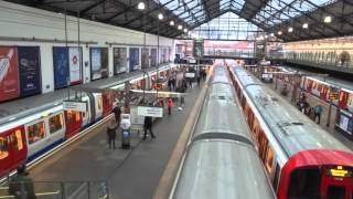 8 District Line trains at Earls Court [upl. by Atnuahsal334]