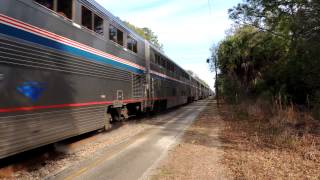 Auto Train Speeds Past DeLand Amtrak Station 22013 [upl. by Rosemarie]