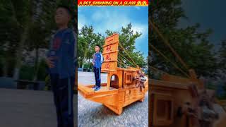 A Boy Standing On A Toy Ship😱  Talented people in the world woodworking art and skill shorts [upl. by Rebeka]