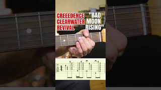 Learn to play Bad Moon Rising By Creedence Clearwater Revival on guitar  Easy tabs tutorial [upl. by Nogam]