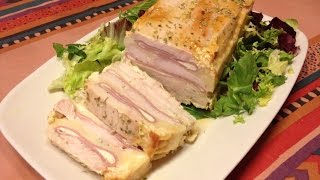 Pastel frío de pollo relleno de jamón y queso [upl. by Sokram803]