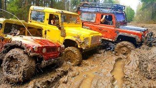 RC Cars MUD OFF Road — Land Rover Defender 90 and Hummer H1 1— RC Extreme Pictures [upl. by Alolomo265]