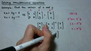 Solving simultaneous equations using matrices [upl. by Parcel]