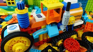 Satisfying DIY Farm Truck JCB building with blocks ビルディングブロック [upl. by Enihpesoj]