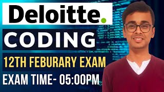 🔴Deloitte 12th February Coding Questions  Deloitte 12 Feb Exam Analysis [upl. by Vilma]