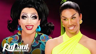 The Pit Stop S15 E13 🏁  Bianca Del Rio amp Naomi Smalls Pose  RuPaul’s Drag Race S15 [upl. by Nyleve]