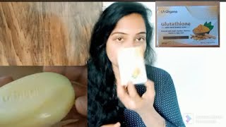 soap glutathionesoap LA Organo ProductsGlutathione Soap review Tamoto GelSkin Whitening Soap [upl. by Emelia846]