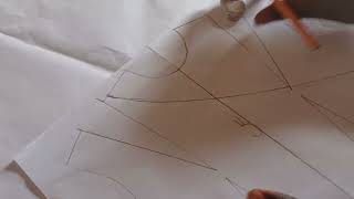 How to Draft surplice neckline with gathered side seam Part 1 [upl. by Devinne]