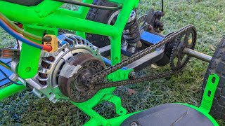 electric ATV using car alternator it can charge itself MAXKGO mini V68 100A [upl. by Nad]