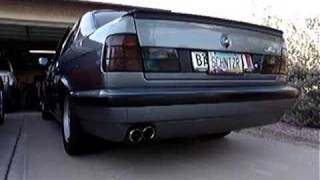 BMW e34 540i V8 w BampB Tri Flow CatBack Exhaust [upl. by Oznofla]