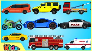 Learning Street Vehicles  Cars and Trucks for Kids  Videos for Children  Little Kids TV [upl. by Eseilana]