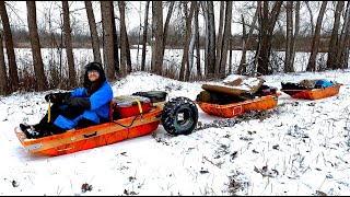 Building An Electric Snow Train  Full Build  Overnight Winter Camping Adventure [upl. by Lebatsirhc]