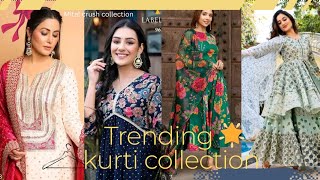 🫶 unique design and styles women wear clothes dresses kurti pent with printed dupatta 🤩 trending [upl. by Ilellan]