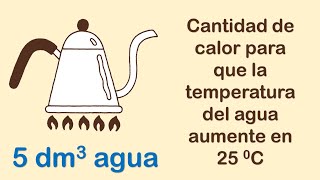 Cantidad de calor para que la temperatura del agua aumente en 25 ºC [upl. by Adnwahsat]