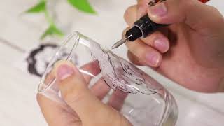 How to Make：DIY Glass Engraving with Mini Rotary Tool Tacklife PCG01B [upl. by Albertina]