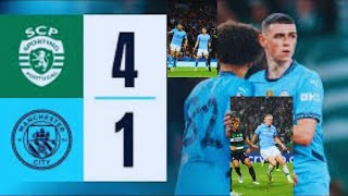 HIGHLIGHTS City fall to Champions League defeat at Sporting  Sporting CP 41 Man City  UCLsport [upl. by Atinahs]