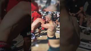 SUPER MACHINE vs POLAND BOXER  mma beatdownatthebeach sports [upl. by Kerstin]