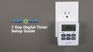 How To Setup your FosPower 7 Day Outlet Timer Instructional DIY Video FOSCHR2366US FOSCHR2383US [upl. by Bang579]