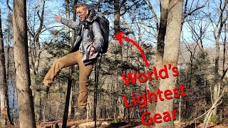 Winter Camping with Lightest Backpacking Gear in the World  Ultralight Backing Gear Review [upl. by Sucramad]