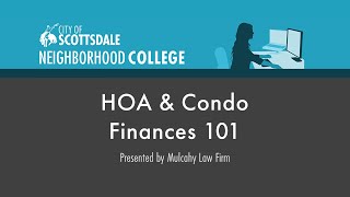 HOA amp Condo Finances 101 [upl. by Eizus]