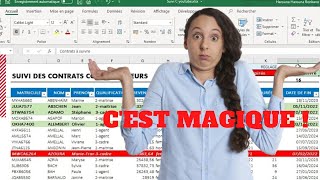 ExcelAvancé  Comment créer une gestion de suivi de contrats collaborateurs sur Excel [upl. by Cela611]