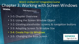 WinCC Unified V17  7 Create Popup Screens In WinCC Unified ✨Learn SCADA Programming WinCCGURU [upl. by Anaujd352]