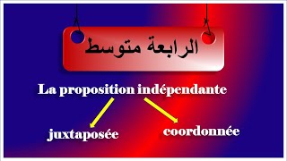 ملخص دروس السنة الرابعة la proposition indépendante juxtaposée coordonnée [upl. by Aiekal]