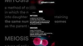 Mitosis  Meiosis biology learning shorts [upl. by Leahcimrej]