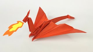 Origami WINGED DRAGON  How to make a paper dragons [upl. by Irtemed9]