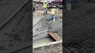 Pouring Concrete Slope Pavement shorts [upl. by Ronacin]